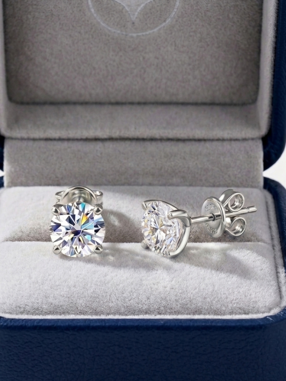 Moissanite 2 CTW Martini Glass Stud Earrings
